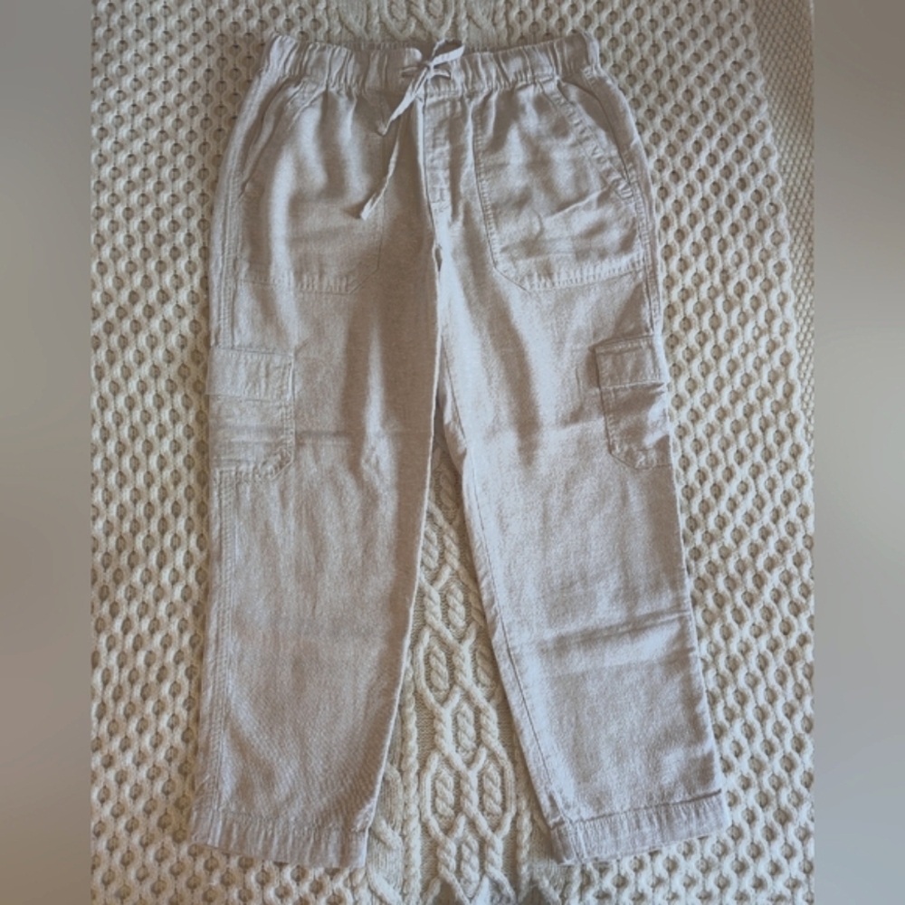 *GAP* Pull-on, Linen, Cargo Easy Pants in Cream/Natural, Sz. Small, EUC!!